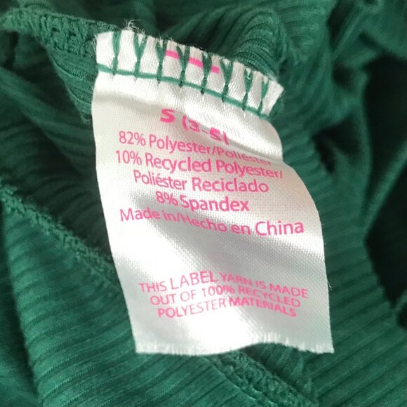 Womens Green Casual Fairycore Low Rise Lounge Ribbed Flared Leg Pants / Small - Picture 7 of 7